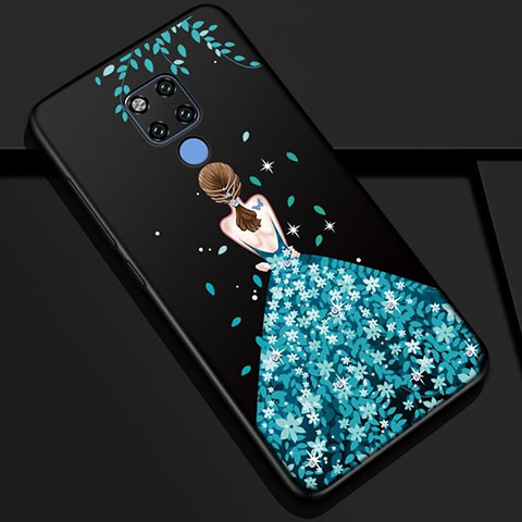 Handyhülle Silikon Hülle Gummi Schutzhülle Motiv Kleid Mädchen K01 für Huawei Mate 20 Grün