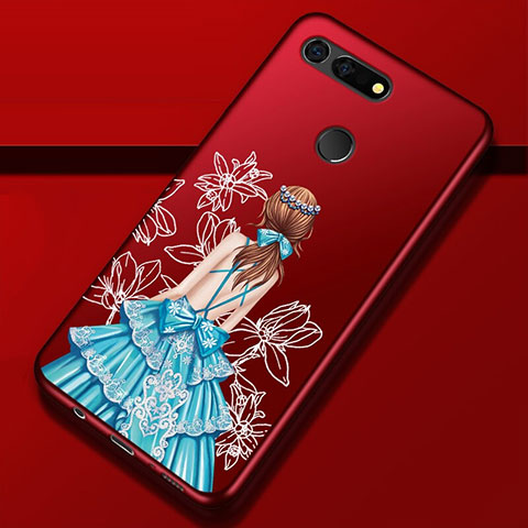 Handyhülle Silikon Hülle Gummi Schutzhülle Motiv Kleid Mädchen K02 für Huawei Honor V20 Plusfarbig