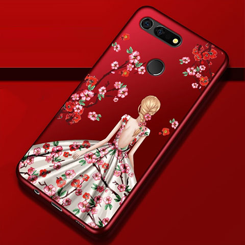 Handyhülle Silikon Hülle Gummi Schutzhülle Motiv Kleid Mädchen K02 für Huawei Honor V20 Weiß