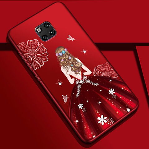 Handyhülle Silikon Hülle Gummi Schutzhülle Motiv Kleid Mädchen K02 für Huawei Mate 20 Pro Fuchsie