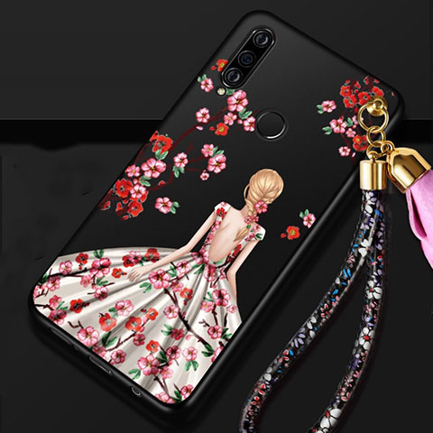 Handyhülle Silikon Hülle Gummi Schutzhülle Motiv Kleid Mädchen K02 für Huawei Nova 4e Plusfarbig