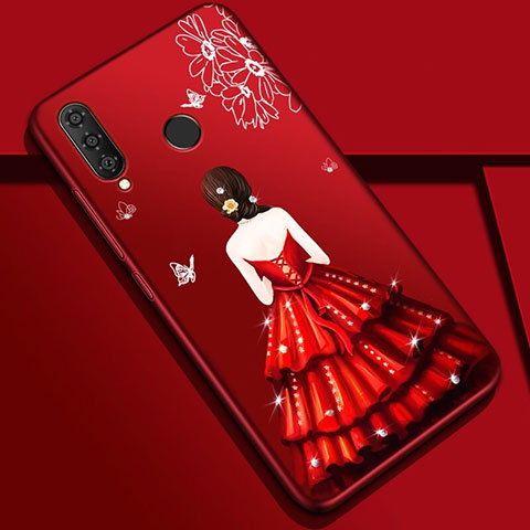 Handyhülle Silikon Hülle Gummi Schutzhülle Motiv Kleid Mädchen K03 für Huawei Nova 4e Bunt