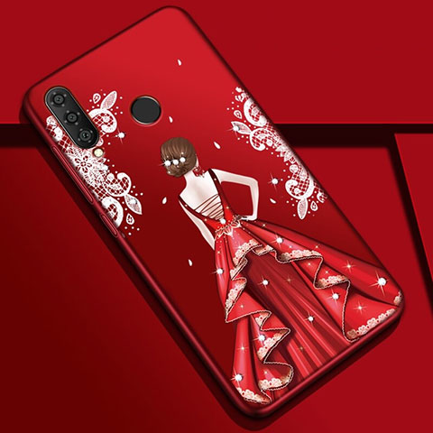 Handyhülle Silikon Hülle Gummi Schutzhülle Motiv Kleid Mädchen K03 für Huawei Nova 4e Plusfarbig