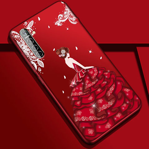 Handyhülle Silikon Hülle Gummi Schutzhülle Motiv Kleid Mädchen S01 für Oppo K5 Bunt