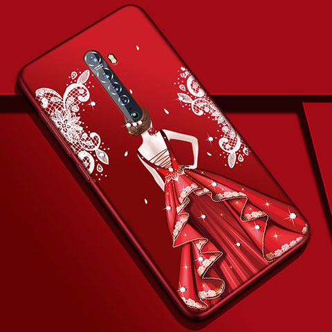 Handyhülle Silikon Hülle Gummi Schutzhülle Motiv Kleid Mädchen S01 für Oppo Reno2 Plusfarbig