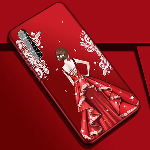 Handyhülle Silikon Hülle Gummi Schutzhülle Motiv Kleid Mädchen S01 für Realme XT Plusfarbig