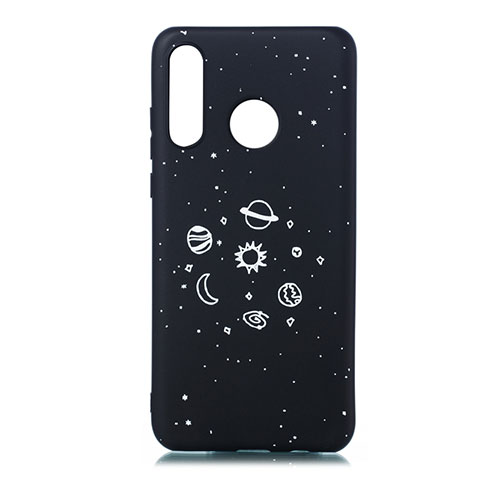 Handyhülle Silikon Hülle Gummi Schutzhülle Sternenhimmel für Huawei P30 Lite New Edition Schwarz