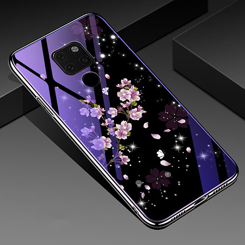 Handyhülle Silikon Hülle Rahmen Schutzhülle Spiegel Blumen für Huawei Mate 20 X 5G Plusfarbig