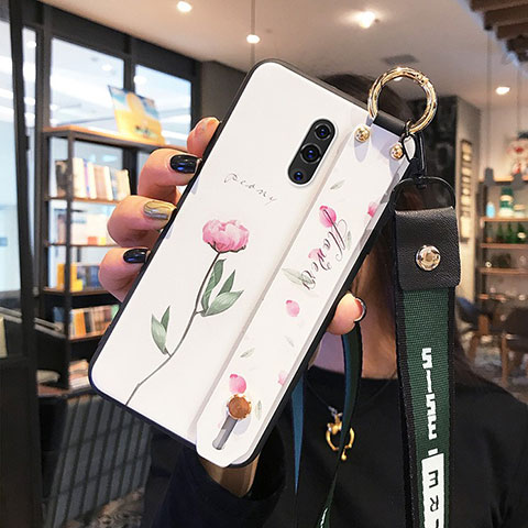 Handyhülle Silikon Hülle Rahmen Schutzhülle Spiegel Blumen für Oppo K3 Weiß