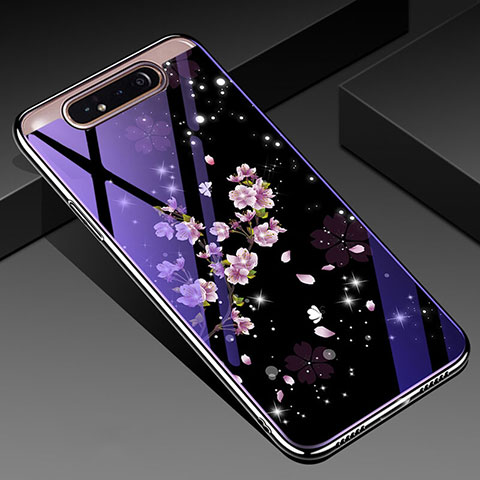 Handyhülle Silikon Hülle Rahmen Schutzhülle Spiegel Blumen für Samsung Galaxy A80 Plusfarbig