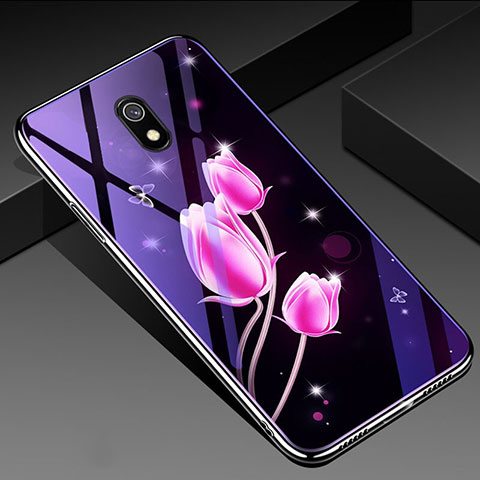 Handyhülle Silikon Hülle Rahmen Schutzhülle Spiegel Blumen für Xiaomi Redmi 8A Pink