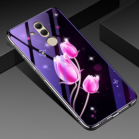 Handyhülle Silikon Hülle Rahmen Schutzhülle Spiegel Blumen H01 für Huawei Mate 20 Lite Rosa