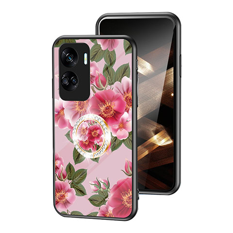 Handyhülle Silikon Hülle Rahmen Schutzhülle Spiegel Blumen S01 für Huawei Honor 90 Lite 5G Rot