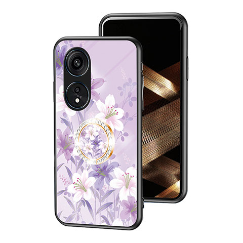 Handyhülle Silikon Hülle Rahmen Schutzhülle Spiegel Blumen S01 für Huawei Honor X5 Plus Helles Lila