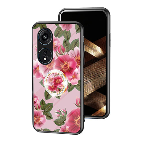 Handyhülle Silikon Hülle Rahmen Schutzhülle Spiegel Blumen S01 für Huawei Honor X5 Plus Rot