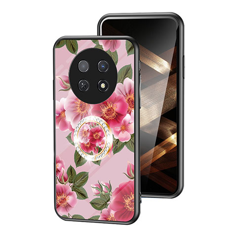 Handyhülle Silikon Hülle Rahmen Schutzhülle Spiegel Blumen S01 für Huawei Nova Y91 Rot