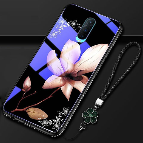 Handyhülle Silikon Hülle Rahmen Schutzhülle Spiegel Blumen S01 für Oppo R17 Pro Braun