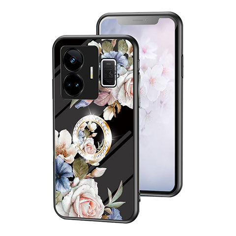 Handyhülle Silikon Hülle Rahmen Schutzhülle Spiegel Blumen S01 für Realme GT Neo5 240W 5G Schwarz