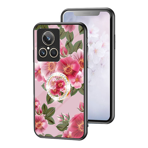 Handyhülle Silikon Hülle Rahmen Schutzhülle Spiegel Blumen S01 für Realme GT2 Master Explorer Rot