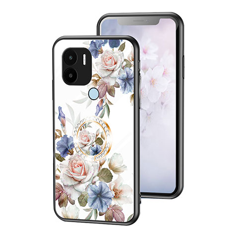 Handyhülle Silikon Hülle Rahmen Schutzhülle Spiegel Blumen S01 für Xiaomi Redmi A1 Plus Weiß