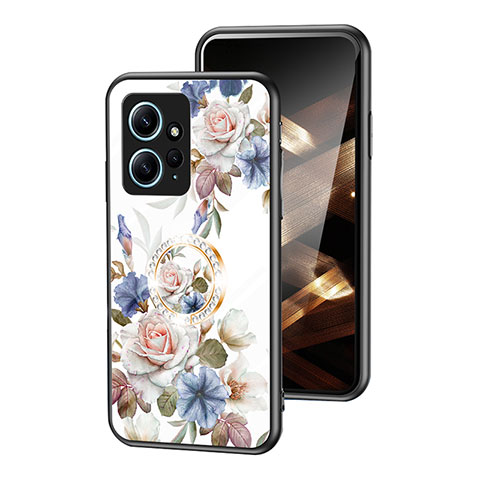 Handyhülle Silikon Hülle Rahmen Schutzhülle Spiegel Blumen S01 für Xiaomi Redmi Note 12 4G Weiß