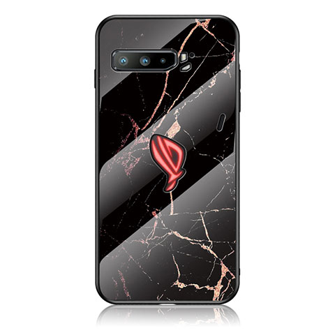 Handyhülle Silikon Hülle Rahmen Schutzhülle Spiegel Modisch Muster für Asus ROG Phone 3 Gold und Schwarz