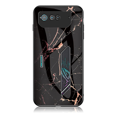 Handyhülle Silikon Hülle Rahmen Schutzhülle Spiegel Modisch Muster für Asus ROG Phone 6 Gold und Schwarz