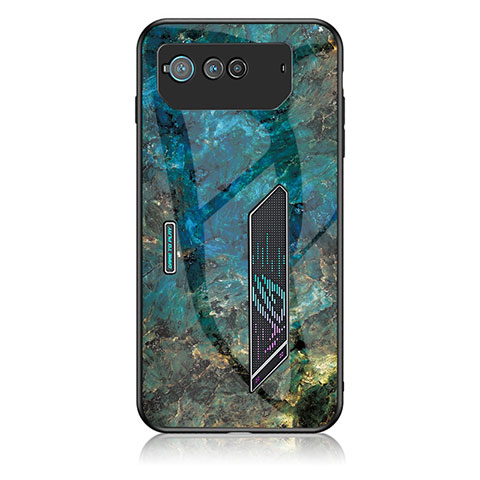 Handyhülle Silikon Hülle Rahmen Schutzhülle Spiegel Modisch Muster für Asus ROG Phone 6 Pro Blau