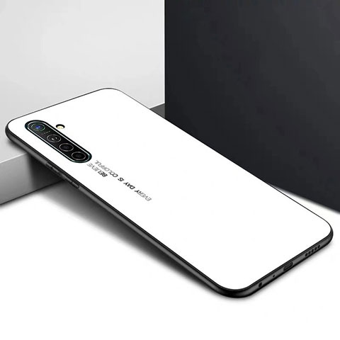 Handyhülle Silikon Hülle Rahmen Schutzhülle Spiegel Modisch Muster für Realme XT Weiß