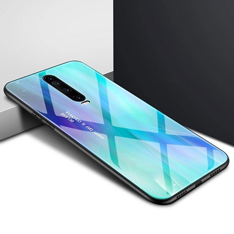 Handyhülle Silikon Hülle Rahmen Schutzhülle Spiegel Modisch Muster für Xiaomi Redmi K30 4G Cyan