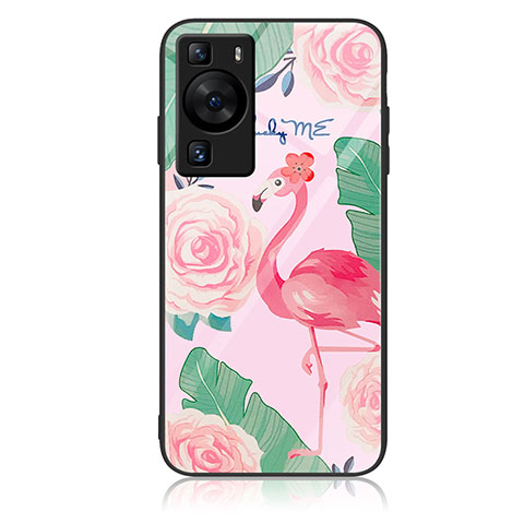 Handyhülle Silikon Hülle Rahmen Schutzhülle Spiegel Modisch Muster JM2 für Huawei P60 Pro Pink