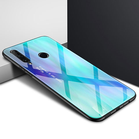 Handyhülle Silikon Hülle Rahmen Schutzhülle Spiegel Modisch Muster K01 für Huawei P Smart+ Plus (2019) Cyan