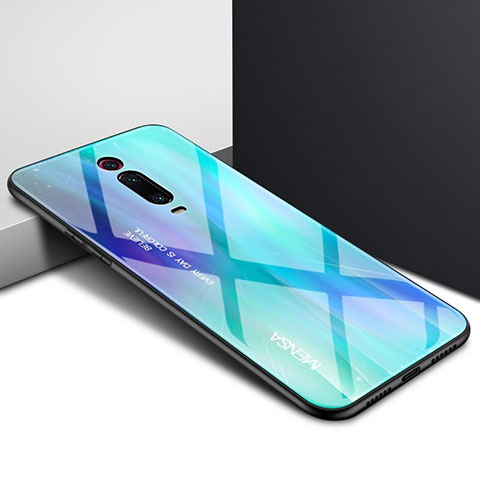 Handyhülle Silikon Hülle Rahmen Schutzhülle Spiegel Modisch Muster K04 für Xiaomi Mi 9T Pro Cyan