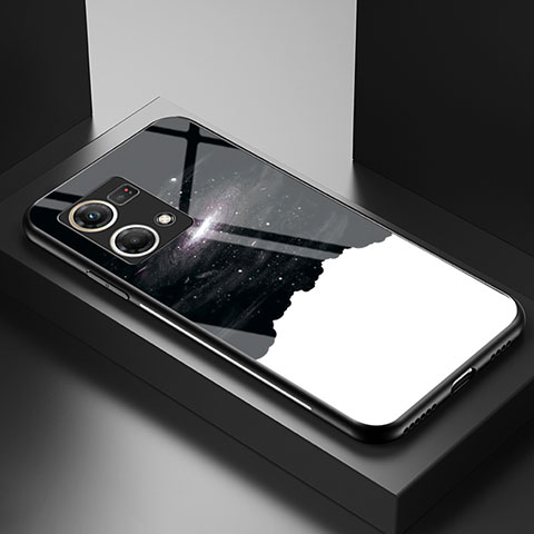 Handyhülle Silikon Hülle Rahmen Schutzhülle Spiegel Modisch Muster LS1 für Oppo F21 Pro 4G Schwarz
