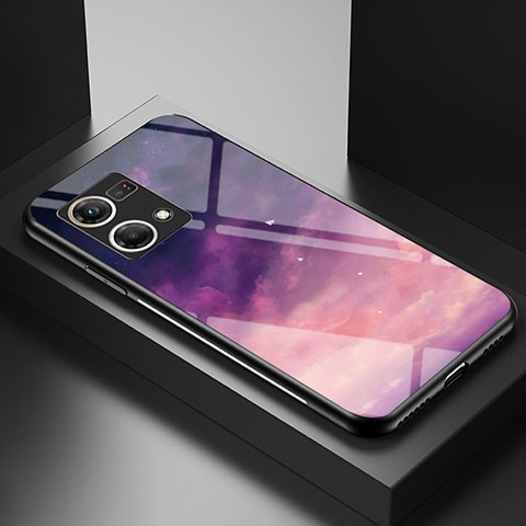 Handyhülle Silikon Hülle Rahmen Schutzhülle Spiegel Modisch Muster LS1 für Oppo F21s Pro 4G Violett