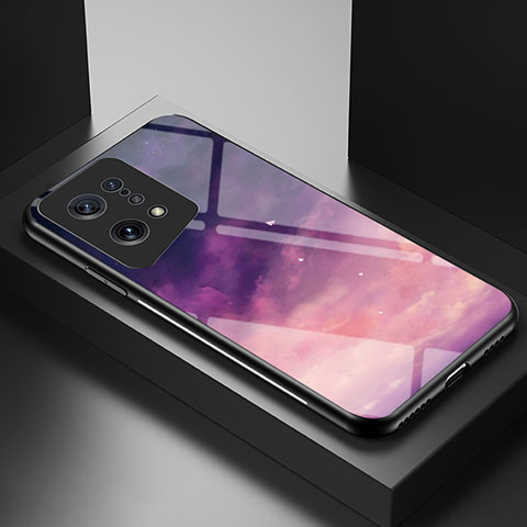 Handyhülle Silikon Hülle Rahmen Schutzhülle Spiegel Modisch Muster LS1 für Oppo Find X5 5G Violett