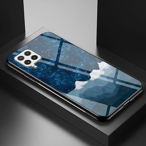 Handyhülle Silikon Hülle Rahmen Schutzhülle Spiegel Modisch Muster LS1 für Samsung Galaxy A22 4G Blau