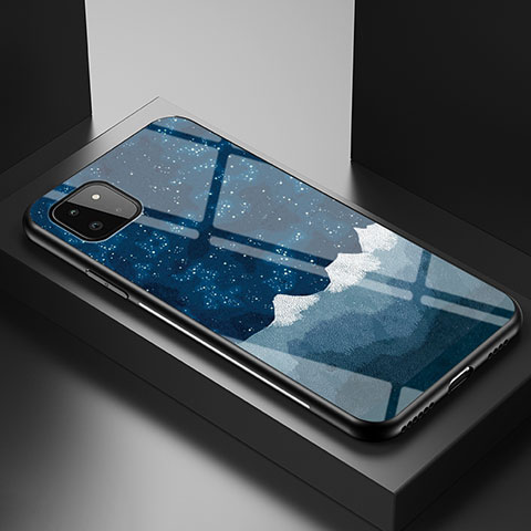 Handyhülle Silikon Hülle Rahmen Schutzhülle Spiegel Modisch Muster LS1 für Samsung Galaxy A22s 5G Blau