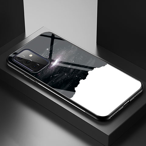Handyhülle Silikon Hülle Rahmen Schutzhülle Spiegel Modisch Muster LS1 für Samsung Galaxy A72 4G Schwarz