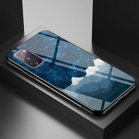 Handyhülle Silikon Hülle Rahmen Schutzhülle Spiegel Modisch Muster LS1 für Samsung Galaxy S20 Lite 5G Blau
