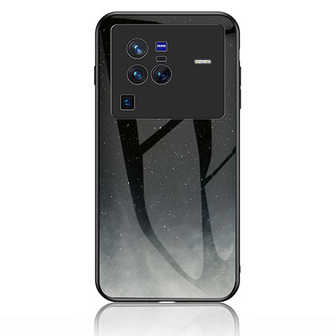 Handyhülle Silikon Hülle Rahmen Schutzhülle Spiegel Modisch Muster LS1 für Vivo X80 Pro 5G Grau