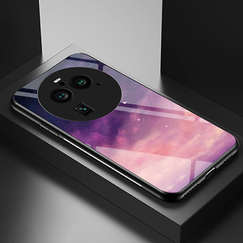 Handyhülle Silikon Hülle Rahmen Schutzhülle Spiegel Modisch Muster LS2 für Oppo Find X6 Pro 5G Violett