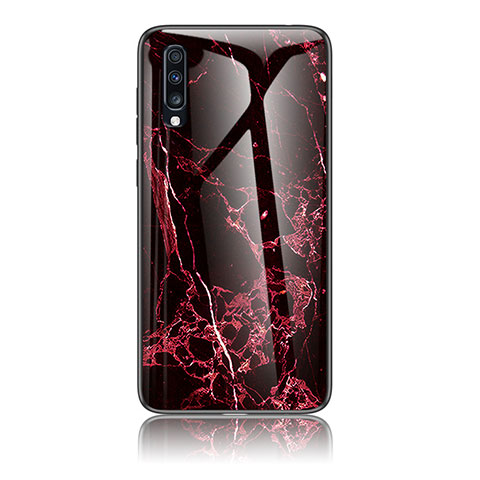 Handyhülle Silikon Hülle Rahmen Schutzhülle Spiegel Modisch Muster LS2 für Samsung Galaxy A70S Rot