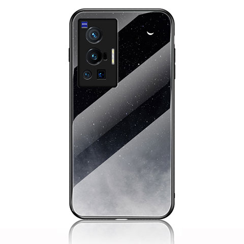 Handyhülle Silikon Hülle Rahmen Schutzhülle Spiegel Modisch Muster LS2 für Vivo X70 Pro 5G Grau