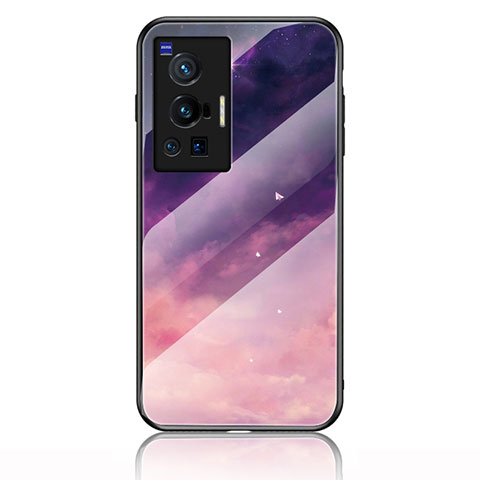 Handyhülle Silikon Hülle Rahmen Schutzhülle Spiegel Modisch Muster LS2 für Vivo X70 Pro 5G Violett