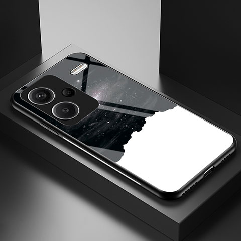 Handyhülle Silikon Hülle Rahmen Schutzhülle Spiegel Modisch Muster LS2 für Xiaomi Redmi Note 13 Pro+ Plus 5G Schwarz