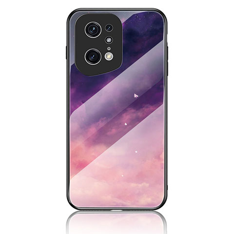 Handyhülle Silikon Hülle Rahmen Schutzhülle Spiegel Modisch Muster LS4 für Oppo Find X5 Pro 5G Violett