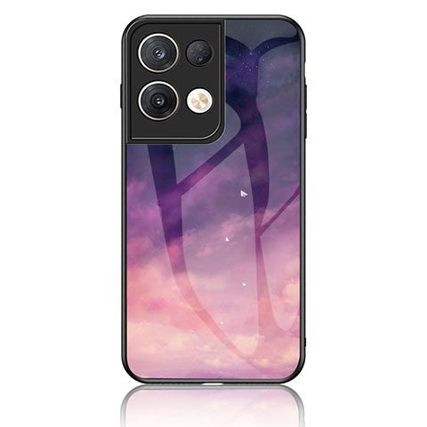 Handyhülle Silikon Hülle Rahmen Schutzhülle Spiegel Modisch Muster LS4 für Oppo Reno8 Pro 5G Violett