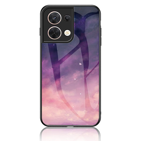 Handyhülle Silikon Hülle Rahmen Schutzhülle Spiegel Modisch Muster LS4 für Oppo Reno9 Pro 5G Violett