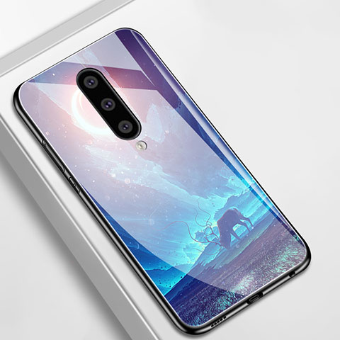 Handyhülle Silikon Hülle Rahmen Schutzhülle Spiegel Modisch Muster M01 für OnePlus 8 Cyan